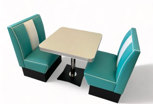 Set Tavolo Kansas City Col. Avorio Anticato + Divanetti Arlington Col. Giada