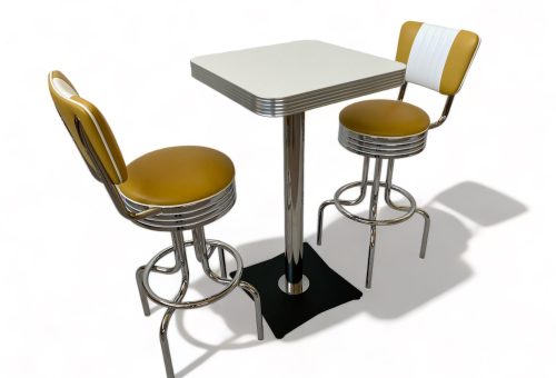 Set Tavolo Lancaster Col. Bianco + 2 Sgabelli Portland Col. Mango